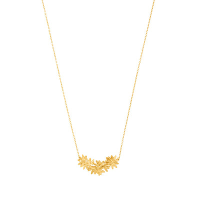 Collier fantaisie par le créateur de bijoux Stalactite Paris, le collier createur Fleurs Sauvages est disponible en vermeil (argent plaqué or) ou en argent