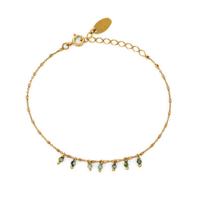 Bracelet créateur de bijoux fantaisie Stalactite Paris. le bracelet Honorée Pearl est en vermeil (argent plaqué or) et turquoise