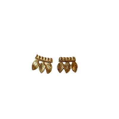 Boucles d'oreilles earcuffs créateur de bijoux fantaisie Stalactite Paris. Earcuffs Mini Leaves en vermeil